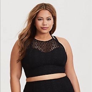 Torrid Size 2 Black Crochet Wireless Bikini Top